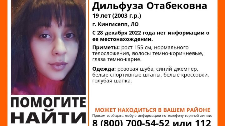 В Кингисеппе без вести пропала 19-летняя девушка